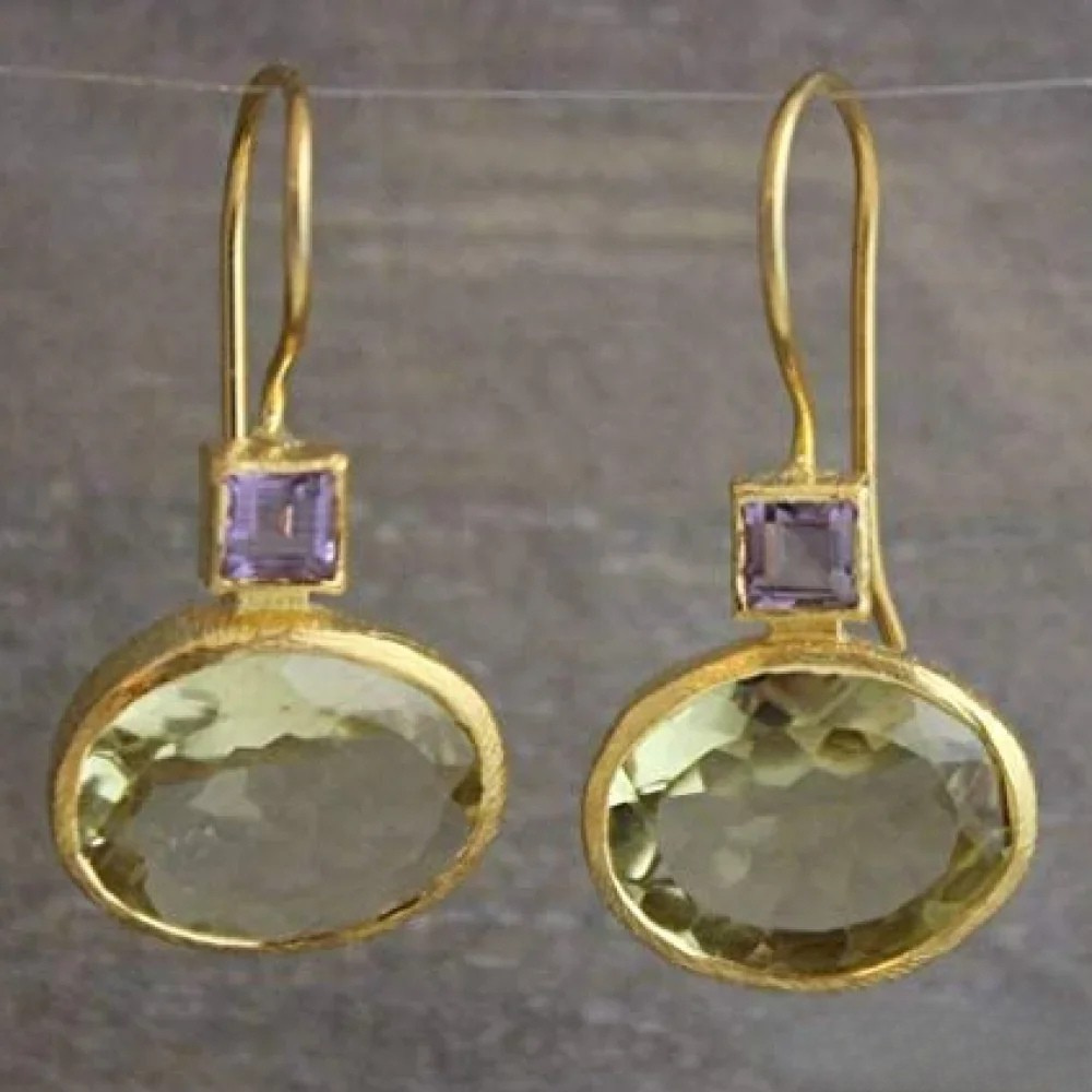 עגילי רטרו ירוקים מעוצבים באיכות גבוהה