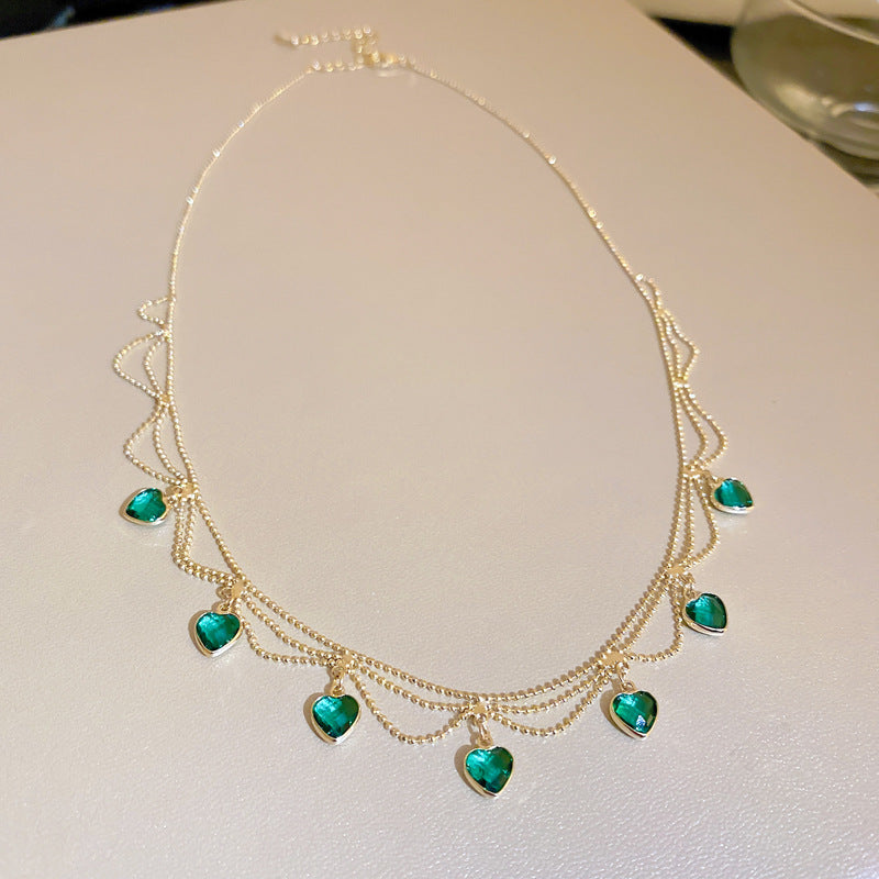 שרשרת לב ייחודית עם אבני זירקוניה