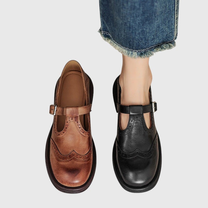 ולדה - נעלי מרי ג'יין אלגנטיות מעור